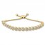 Diamond Bolo Bracelet 1 ct tw Round-cut 10K Yellow Gold