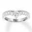 Leo Diamond Anniversary Band 3/4 ct tw Round 14K White Gold