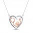 Diamond Heart Necklace 1/10 ct tw 10K Two-Tone Gold 18"