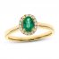 Emerald & Diamond Ring 1/8 ct tw 10K Yellow Gold