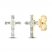 Diamond Cross Stud Earrings 1/5 ct tw Round/Baguette 10K Yellow Gold