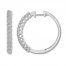 Diamond Hoop Earrings 1/4 ct tw Round-cut 10K White Gold