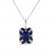 Blue/White Lab-Created Sapphire Necklace Sterling Silver 18"