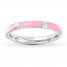 Stackable Ring Pink Enamel Sterling Silver