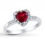 Lab-Created Ruby Ring 1/10 ct tw Diamonds Sterling Silver