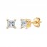 Diamond Solitaire Stud Earrings 5/8 ct tw Princess-cut 14K Yellow Gold