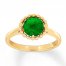 Lab-Created Emerald Ring 10K Yellow Gold