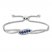 Blue/White Lab-Created Sapphire Bolo Bracelet Sterling Silver