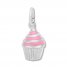 Cupcake Charm Pink Enamel Sterling Silver