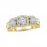 Diamond Three-Stone Engagement Ring 1 ct tw Round & Baguette-cut 10K Yellow Gold