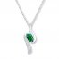 Lab-Created Emerald Necklace Sterling Silver