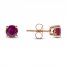 Ruby Stud Earrings 10K Rose Gold