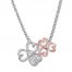Diamond Floral Necklace 1/4 ct tw Sterling Silver/10K Rose Gold