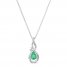 Emerald Necklace Diamond Accents 10K White Gold