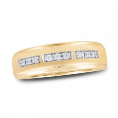 Men's Diamond Wedding Band 1/6 ct tw 10K Yellow Gold