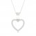 Diamond Heart Necklace 1/10 ct tw Round-Cut 10K White Gold 18"