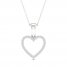 Diamond Heart Necklace 1/10 ct tw Round-Cut 10K White Gold 18"