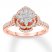 Marquise Diamond Engagement Ring 3/4 ct tw 14K Rose Gold