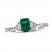 Emerald & 1/10 ct tw Diamond Ring 10K White Gold