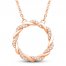 Circle of Gratitude Diamond Necklace 1/8 ct tw Round-cut 10K Rose Gold 19"