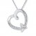 Heart Necklace Diamond Accents 10K White Gold