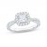 The Kiss Diamond Halo Engagement Ring 1-1/4 ct tw Princess & Round-cut Platinum