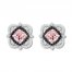 Morganite Earrings 1/5 ct tw Diamonds Sterling Silver