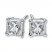 Diamond Solitaire Stud Earrings 3/4 ct tw Princess-cut 14K White Gold