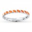 Stackable Ring Orange Enamel Sterling Silver