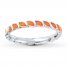 Stackable Ring Orange Enamel Sterling Silver