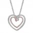 Diamond Heart Necklace 1/4 ct tw Round-cut 10K Two-Tone Gold