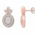 Diamond Oval Earrings 1/3 ct tw Round-cut 10K Rose Gold