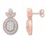 Diamond Oval Earrings 1/3 ct tw Round-cut 10K Rose Gold