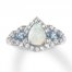 Lab-Created Opal Ring Blue Topaz Sterling Silver
