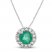 Certified Emerald & Diamond Necklace 1/15 ct tw Round-cut 14K White Gold