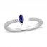 Blue Sapphire Deconstructed Ring 1/8 ct tw Diamonds 10K White Gold