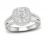 Multi-Diamond Engagement Ring 1-1/5 ct tw Round-Cut 14K White Gold