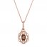 Le Vian Chocolate Quartz Necklace 3/8 ct tw Diamonds 14K Strawberry Gold 18"