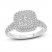 Multi-Diamond Engagement Ring 7/8 ct tw Round-cut 10K White Gold