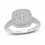 Multi-Diamond Engagement Ring 7/8 ct tw Round-cut 10K White Gold