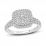 Multi-Diamond Engagement Ring 7/8 ct tw Round-cut 10K White Gold