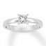 Certified Diamond Solitaire 1/2 ct Princess-cut 14K White Gold
