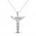 Diamond Caduceus Necklace 1/6 ct tw 10K White Gold 18"