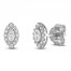 Diamond Stud Earrings 1/4 ct tw Marquise/Round-Cut 10K White Gold