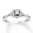 Diamond Engagement Ring 1/3 ct tw Princess-cut 10K White Gold