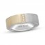 Neil Lane Men's Diamond Wedding Band 1/20 ct tw Round-Cut 14K Two-Tone Gold