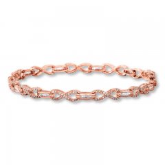 Diamond Infinity Bracelet 1 ct tw Baguette/Round 10K Rose Gold