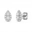 Forever Connected Diamond Earrings 3/8 ct tw Pear/Round 10K White Gold