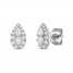 Forever Connected Diamond Earrings 3/8 ct tw Pear/Round 10K White Gold