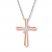 Cross Necklace 1/20 ct tw Diamonds 10K Two-Tone Gold